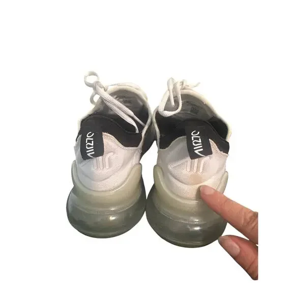 Nike Air Max 270 White Black Running Shoes 9 z1 - Picture 4 of 6